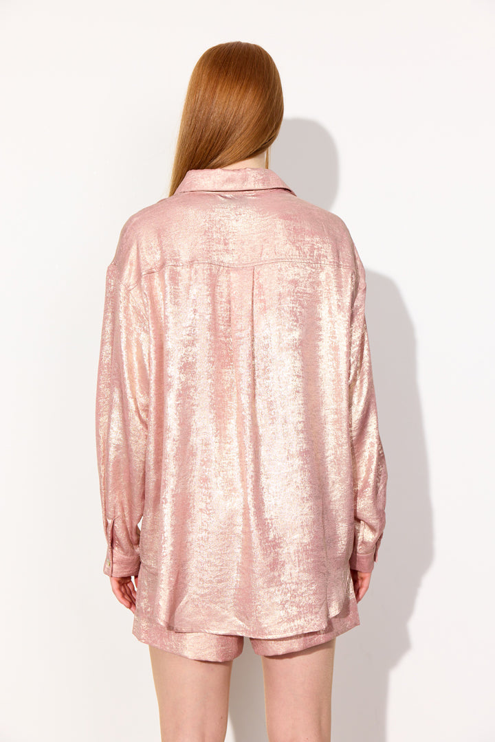 HUNKØN Robin Shirt Shirts Rose Metallic