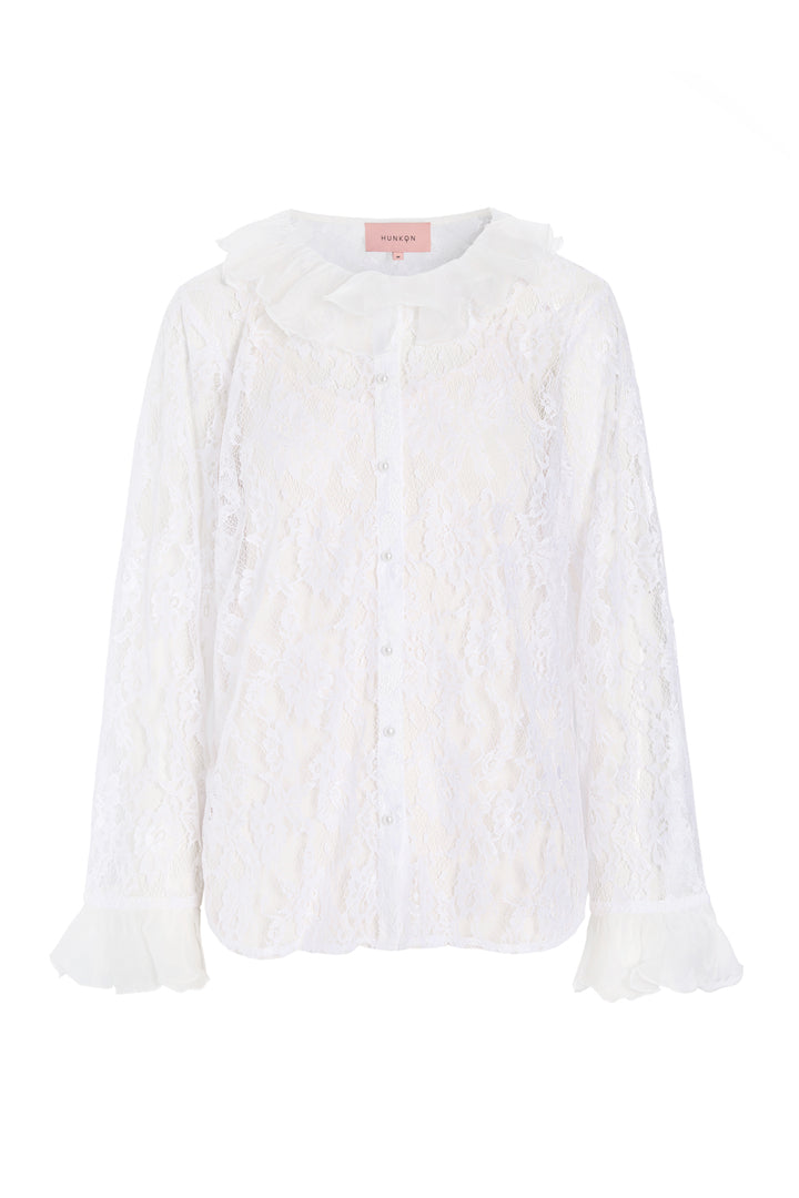 HUNKØN Rosanne Shirt Shirts White
