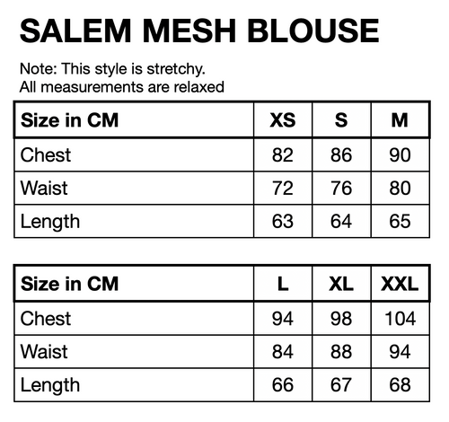 HUNKØN Salem Mesh Blouse Blouses Black