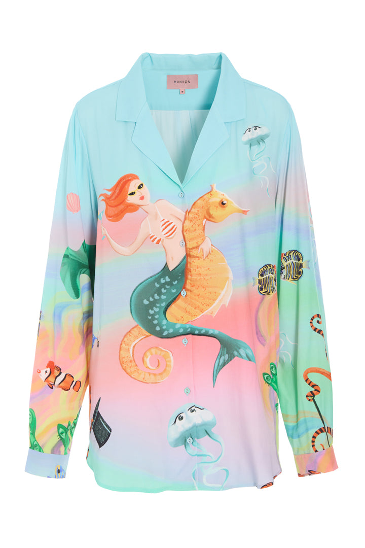 HUNKØN Sandy Shirt Shirts Ocean Life Art Print