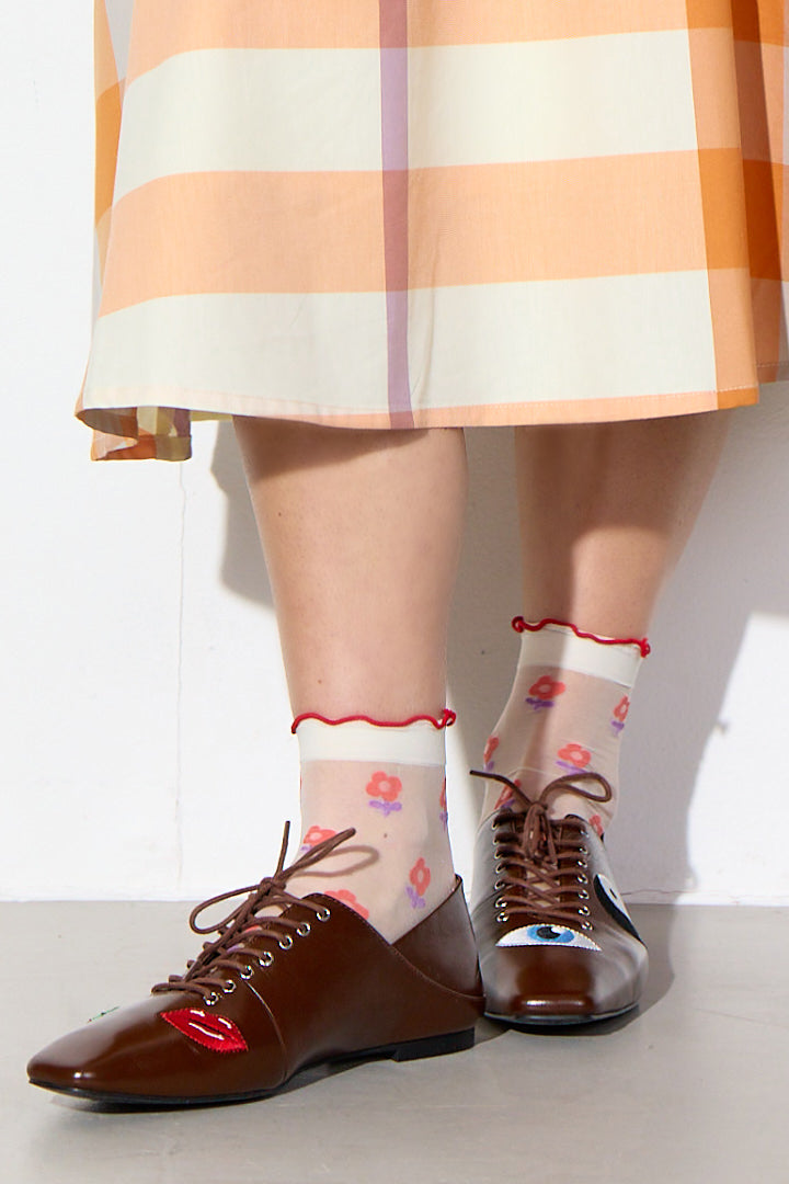 HUNKØN Senta Sheer Socks Accessories Poppies