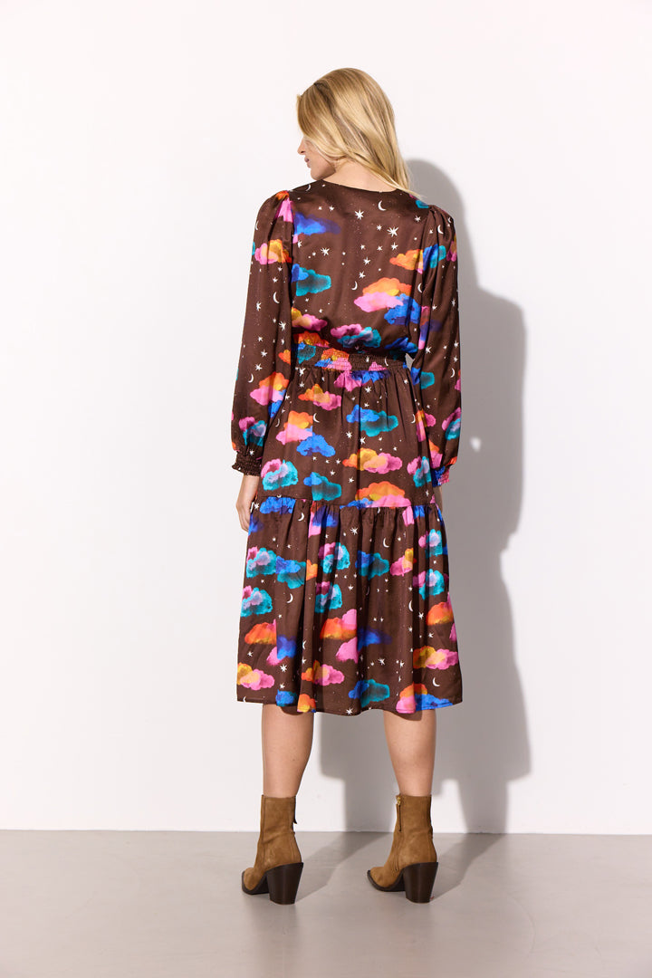 HUNKØN Sonja Dress Dresses Cocoa Sky Art Print