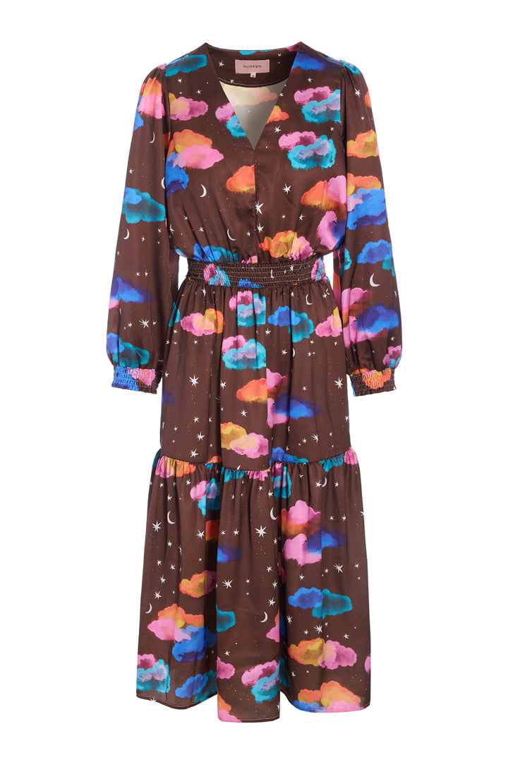 HUNKØN Sonja Dress Dresses Cocoa Sky Art Print