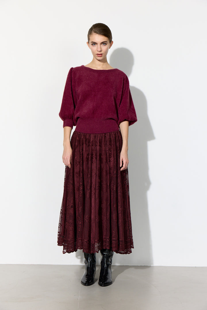HUNKØN Stine Skirt Skirts Oxblood