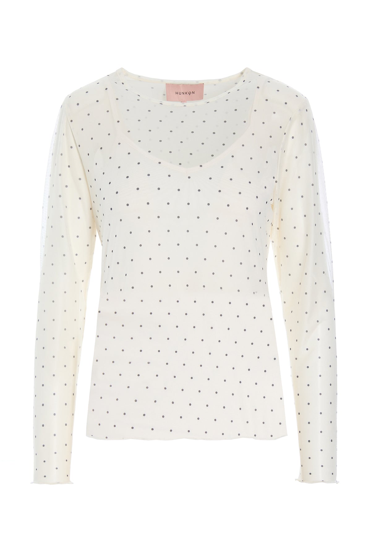 HUNKØN Tova Mesh Blouse Blouses Cream