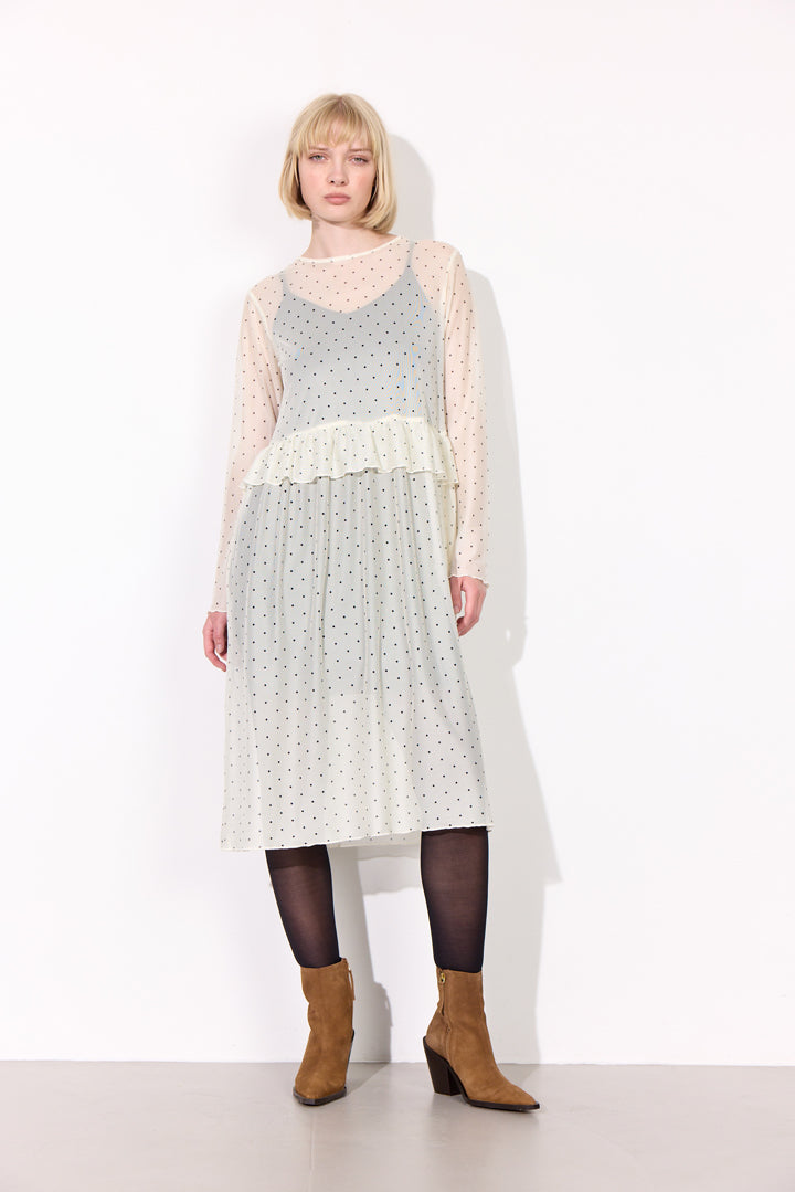 HUNKØN Tova Mesh Dress Dresses Cream