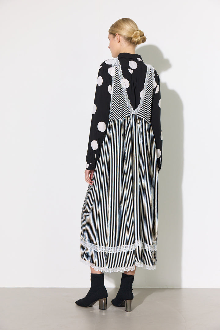 HUNKØN Vicky Dress Dresses Black Striped
