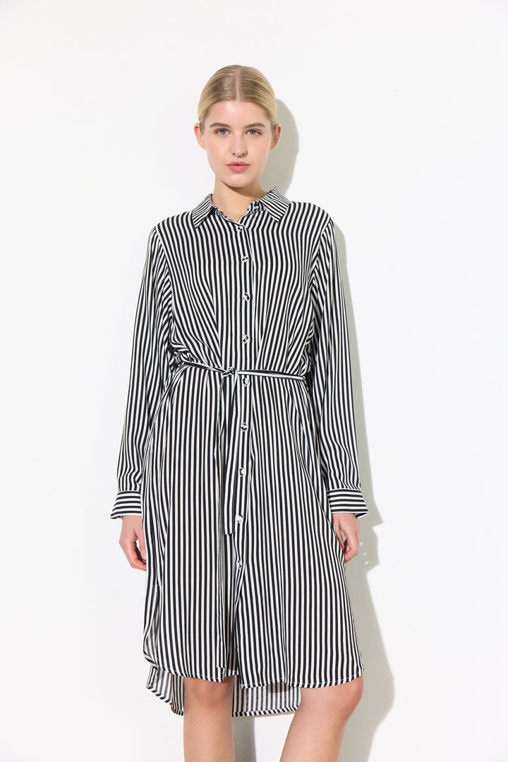 HUNKØN Vicky Shirtdress Dresses Black Striped
