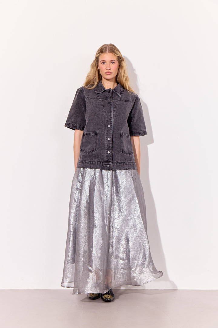 HUNKØN Zinnia Long Skirt Skirts Silver