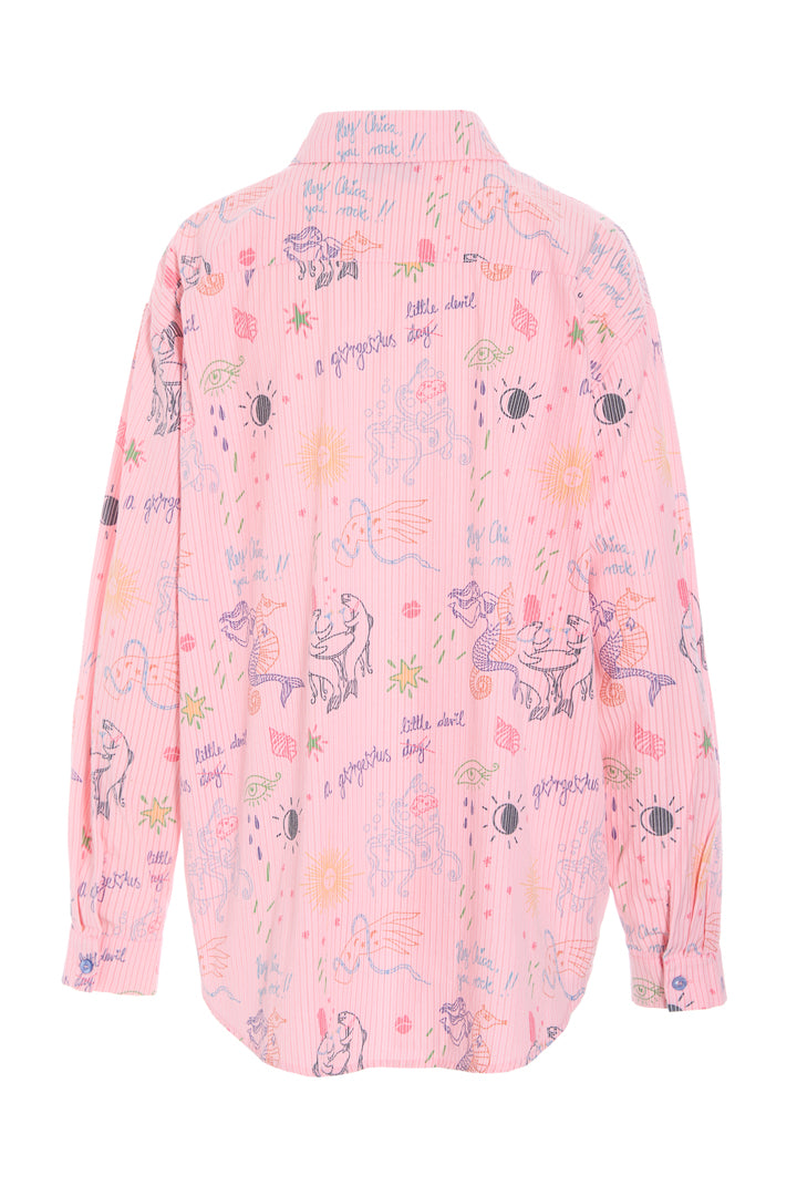 HUNKØN Zoe Shirt Shirts Pink Sea Creatures Art Print