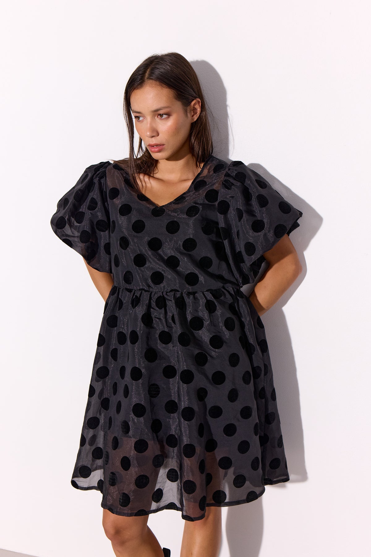 HUNKØN Bobby Dress Dresses Black w/dots