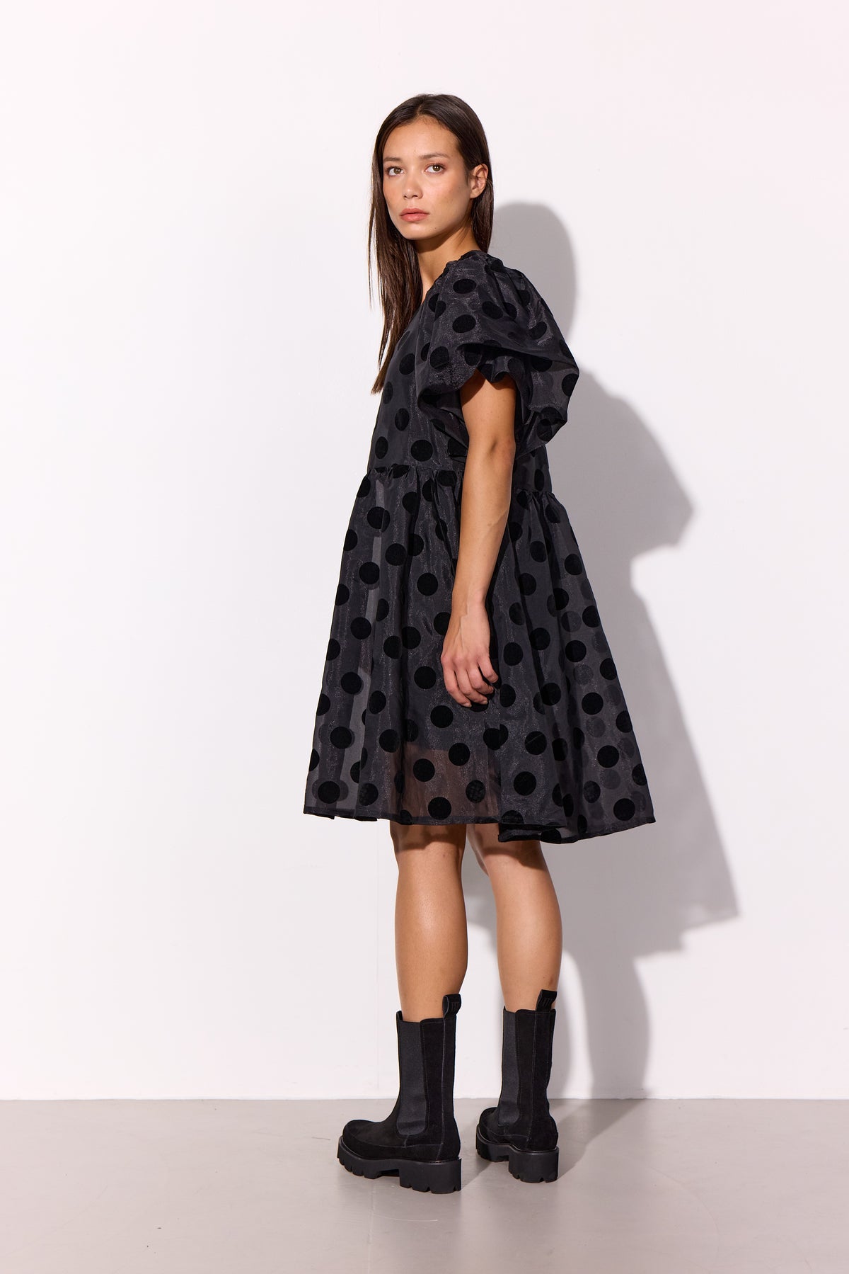 HUNKØN Bobby Dress Dresses Black w/dots