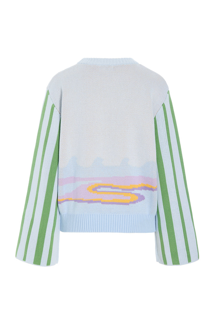 HUNKØN Bubbles Blouse Blouses Blue Sea