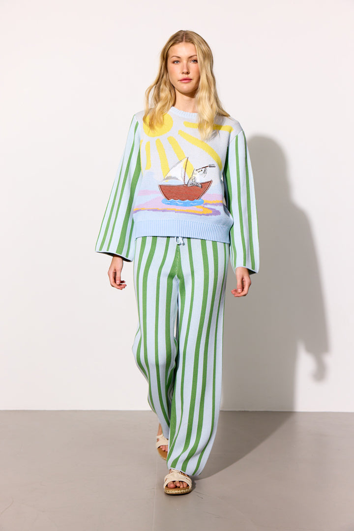 HUNKØN Bubbles Blouse Blouses Blue Sea