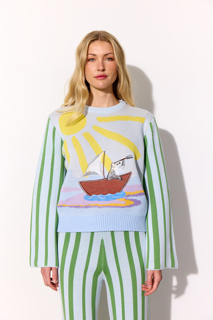 HUNKØN Bubbles Blouse Blouses Blue Sea