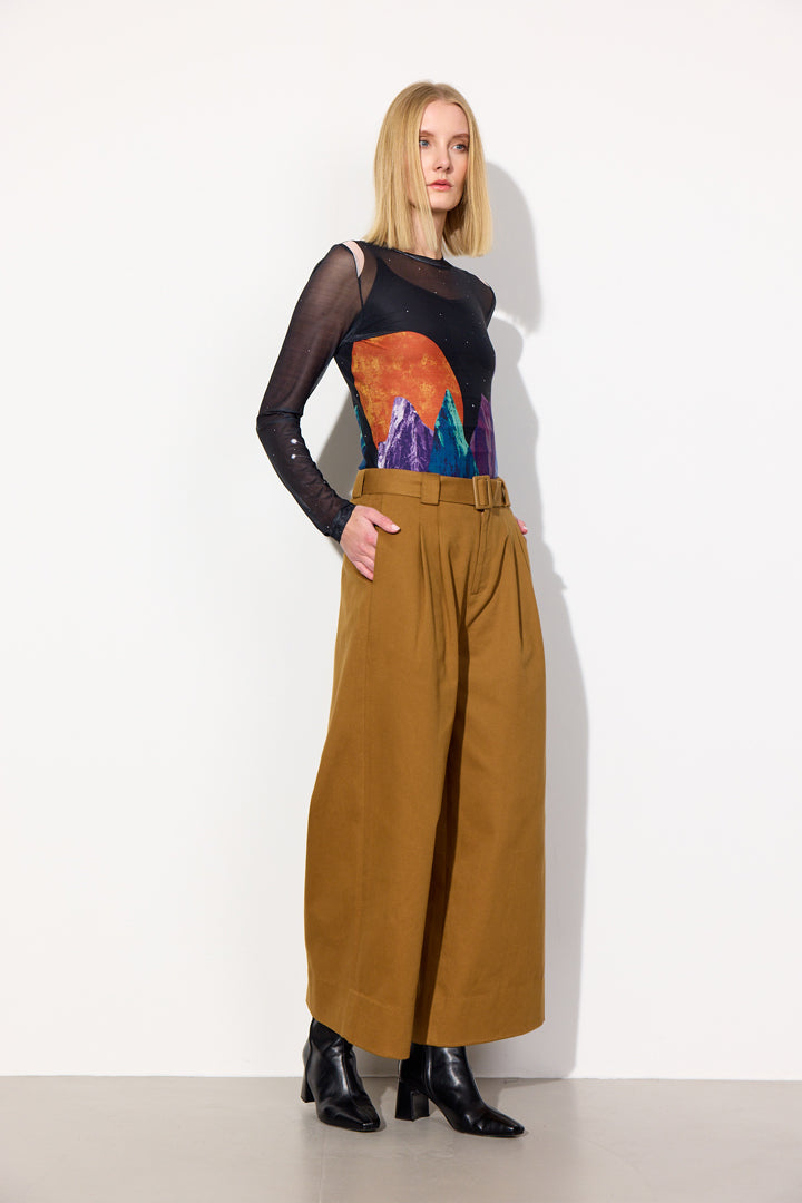 HUNKØN Camden Wide Trousers Trousers Brown