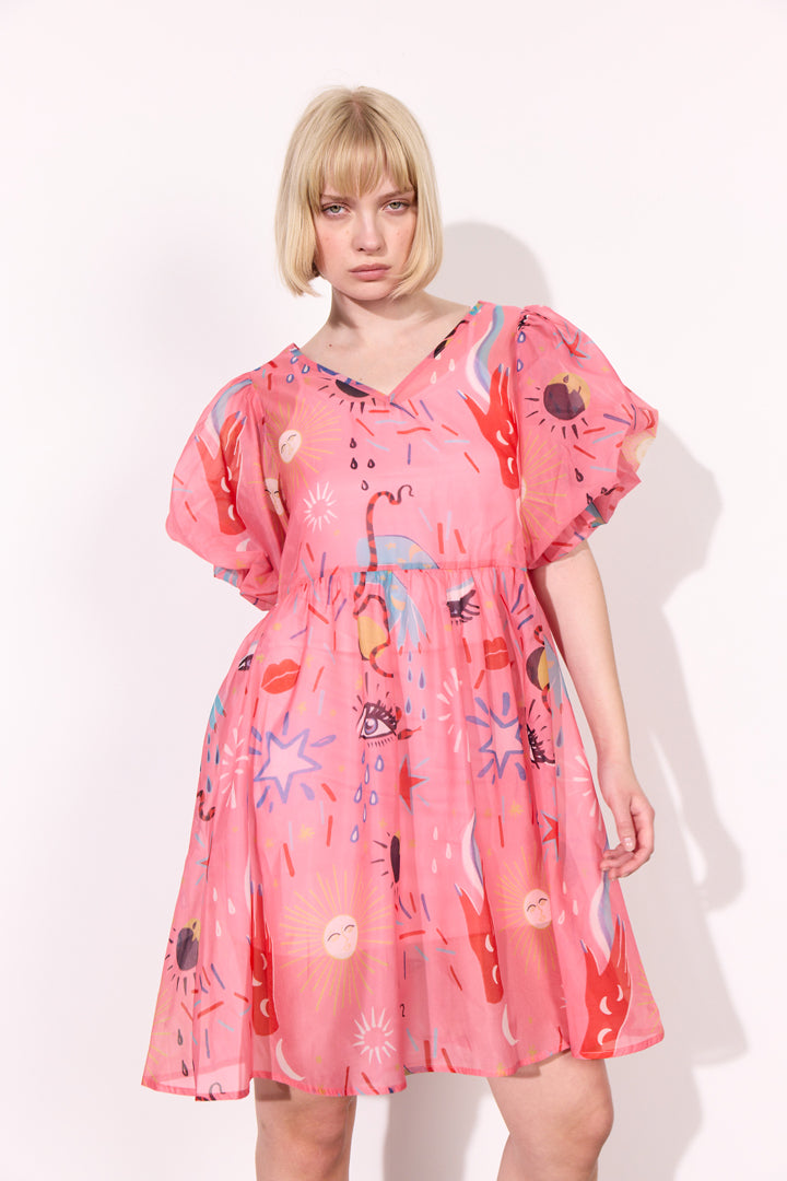 HUNKØN Carly Dress Dresses Graffiti Art Print