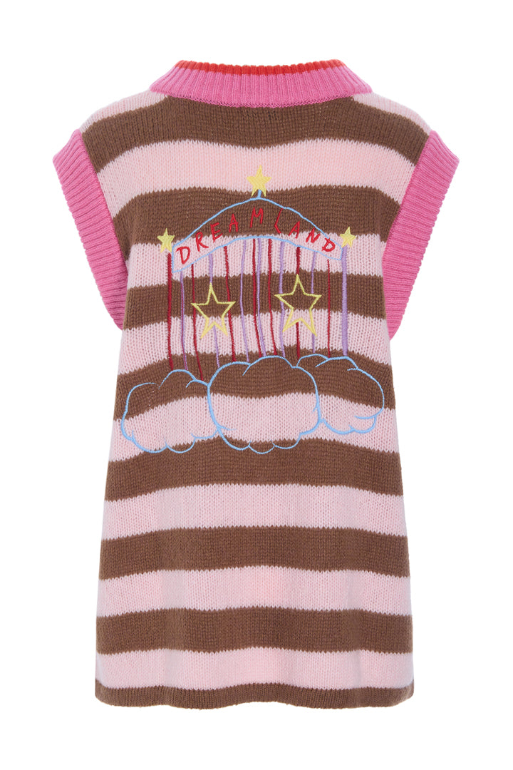 HUNKØN Curtis Knit Vest Vests Peach Striped
