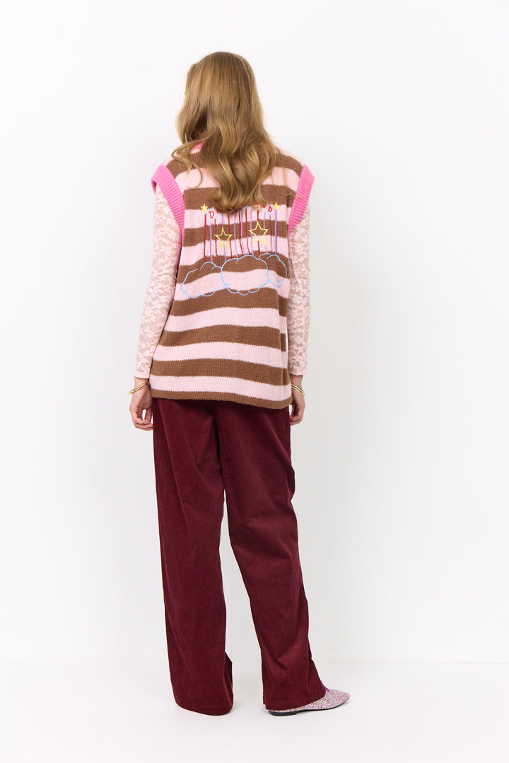 HUNKØN Curtis Knit Vest Vests Peach Striped