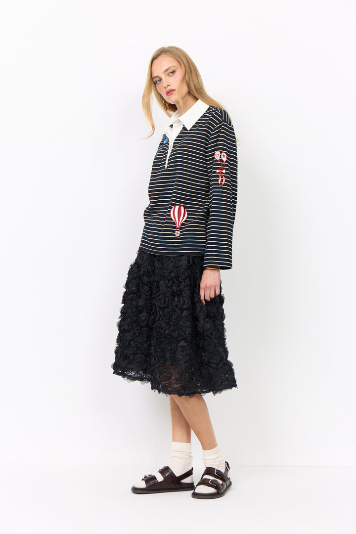 HUNKØN Davy Poloshirt Blouses Black
