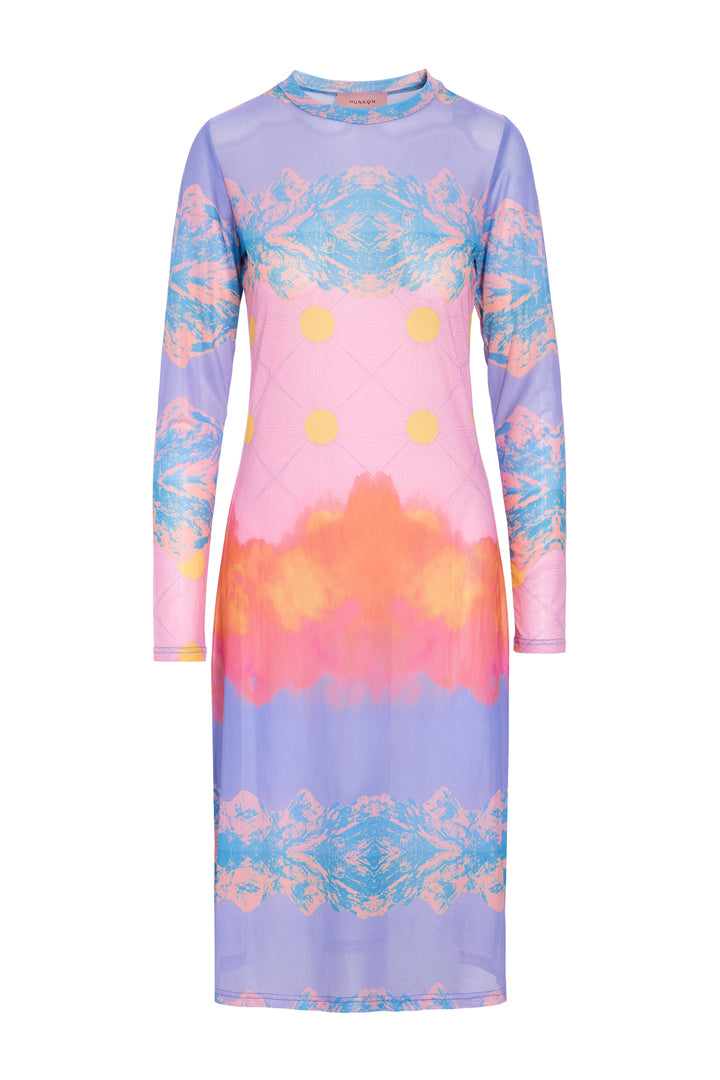 HUNKØN Devon Mesh Dress Dresses Horizon Art Print