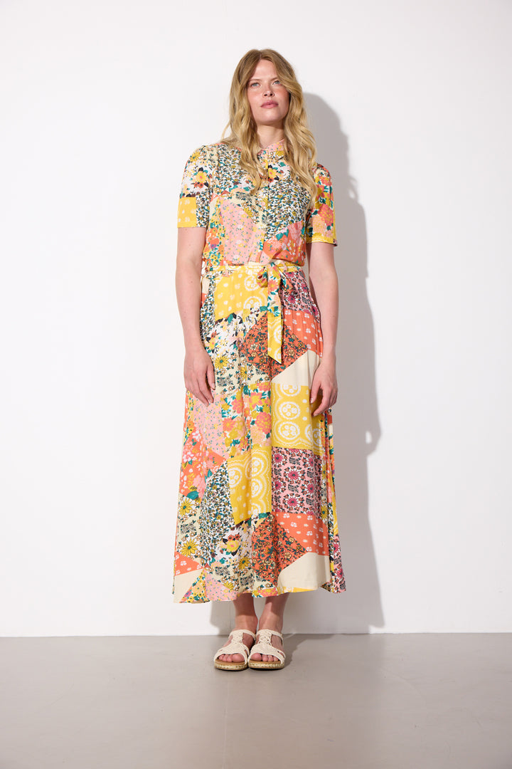 HUNKØN Dora Dress Dresses Yellow Patchwork
