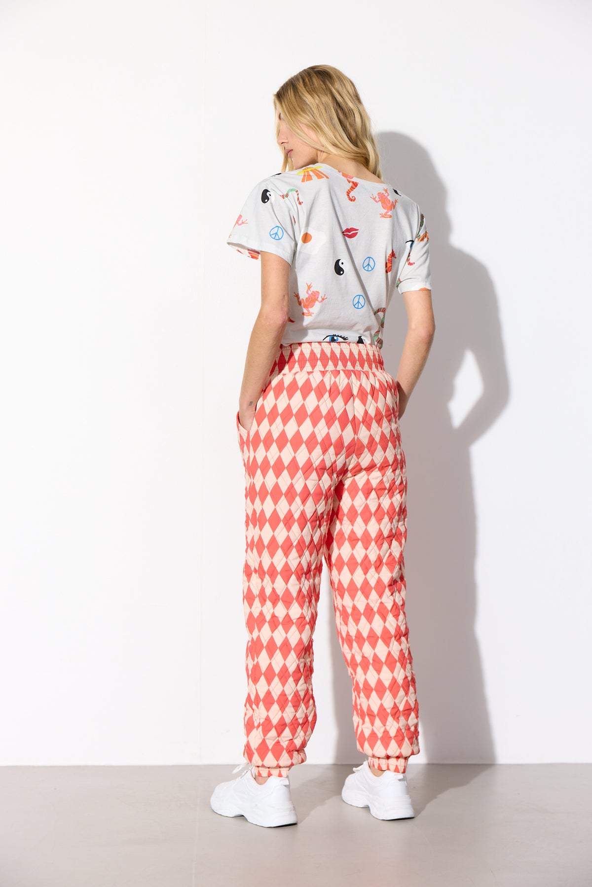 HUNKØN Harly Quilt Trousers Trousers Red Harlequin