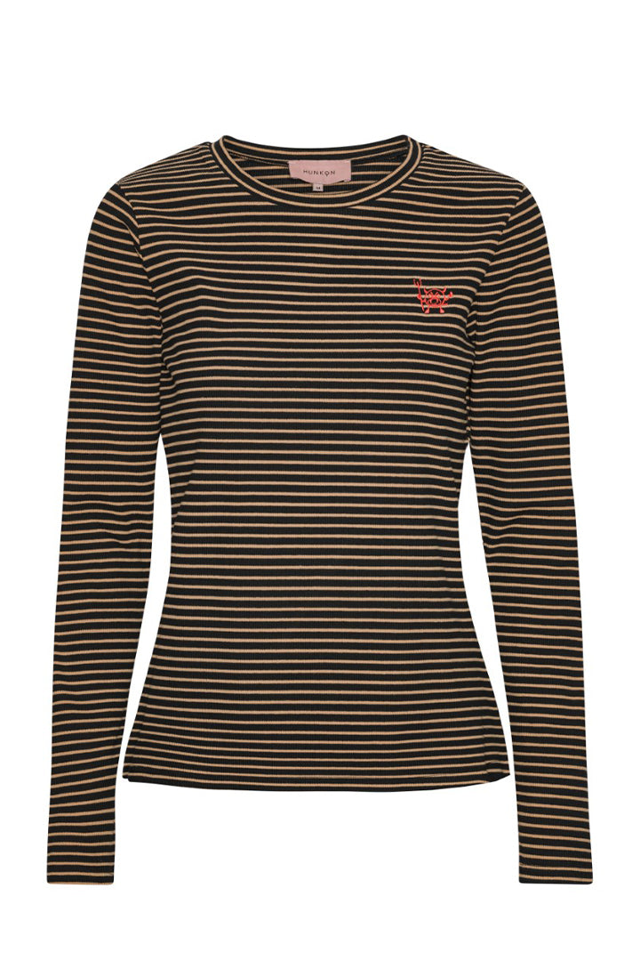 HUNKØN Indie Blouse Blouses Brown Striped