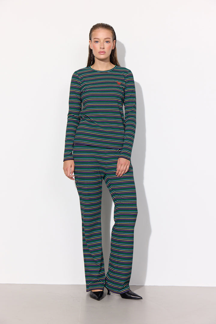 HUNKØN Indie Trousers Trousers Black Striped