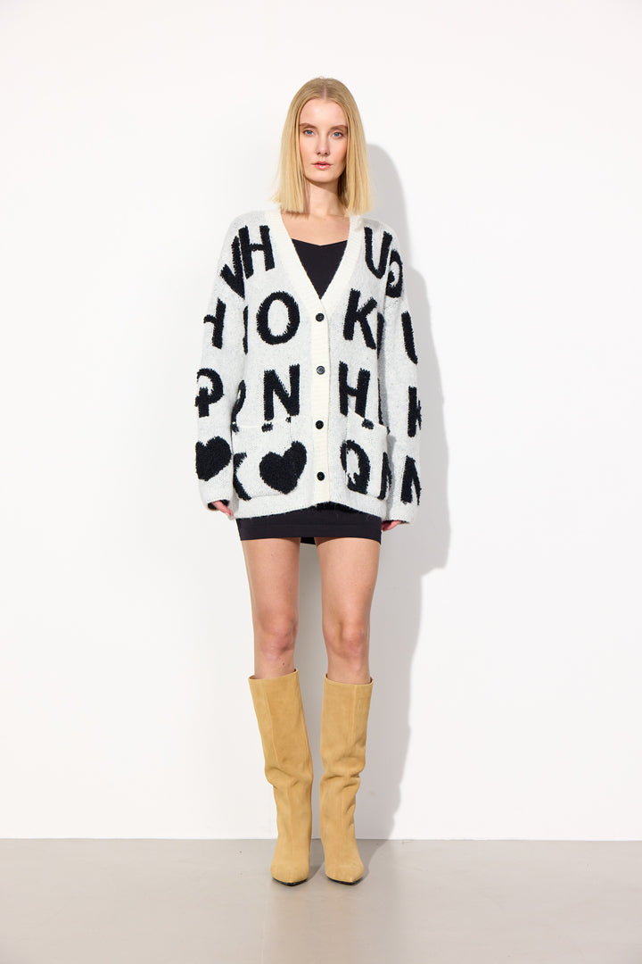 HUNKØN Jenny Knit Cardigan Cardigans White