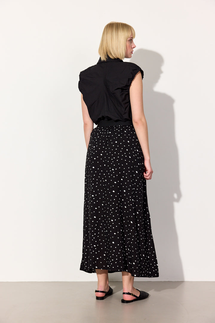 HUNKØN Kris Skirt Skirts Black w/White dots