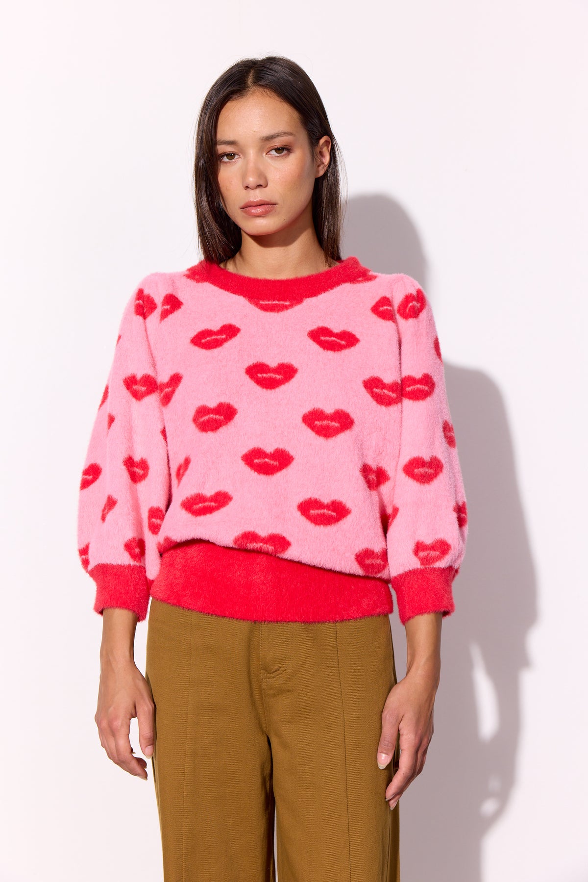 HUNKØN Lilou Blouse Blouses Kiss Me Art Print