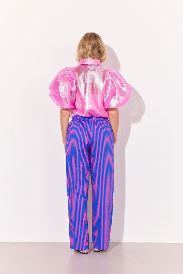 HUNKØN Lucinda Trousers Trousers Blue Striped