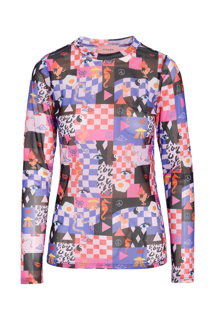 HUNKØN Madison Mesh Blouse Blouses Multiverse Art Print