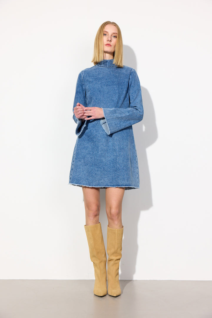 HUNKØN Nala Denim Dress Dresses Stonewash Denim
