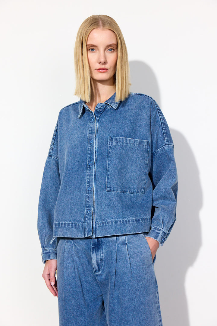 HUNKØN Nala Denim Shirt Shirts Stonewash Denim