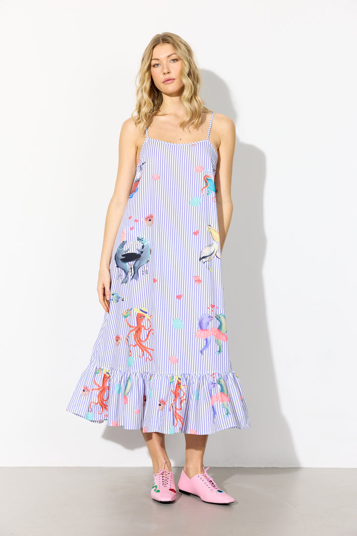 HUNKØN Nessie Dress Dresses Blue Ocean Art Print