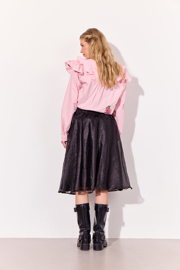 HUNKØN Nola Ruffle Shirt Shirts Soft Pink