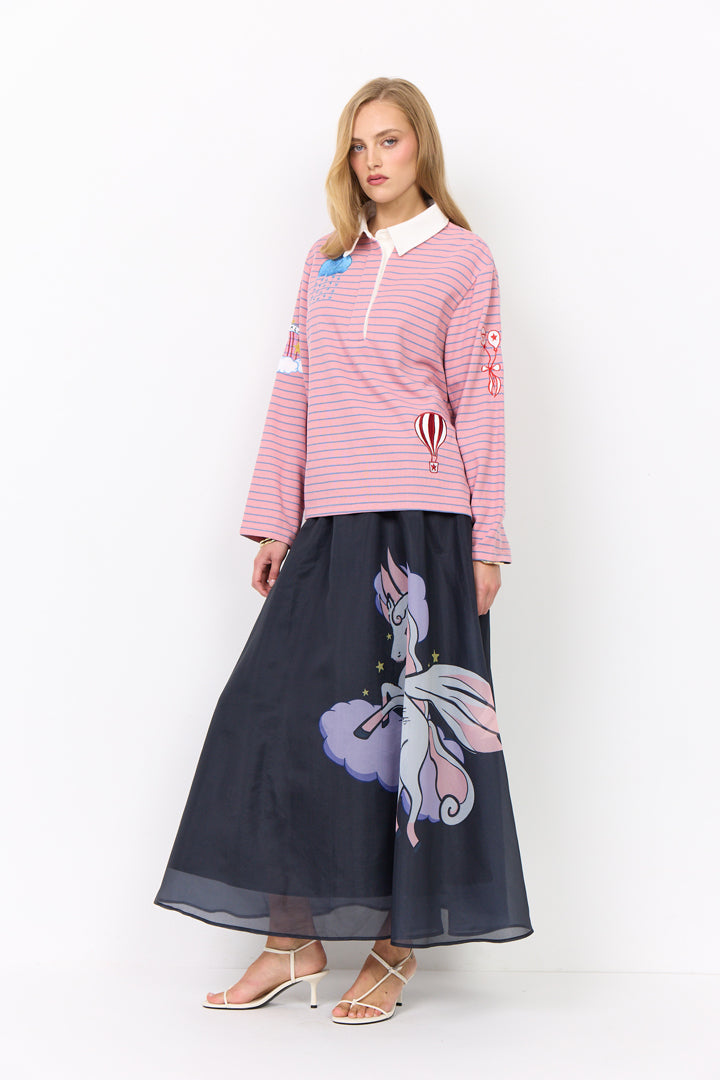 HUNKØN Pallas Long Skirt Skirts Black Pony