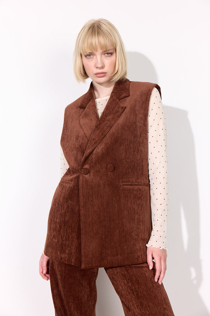 HUNKØN Petra Vest Vests Brown
