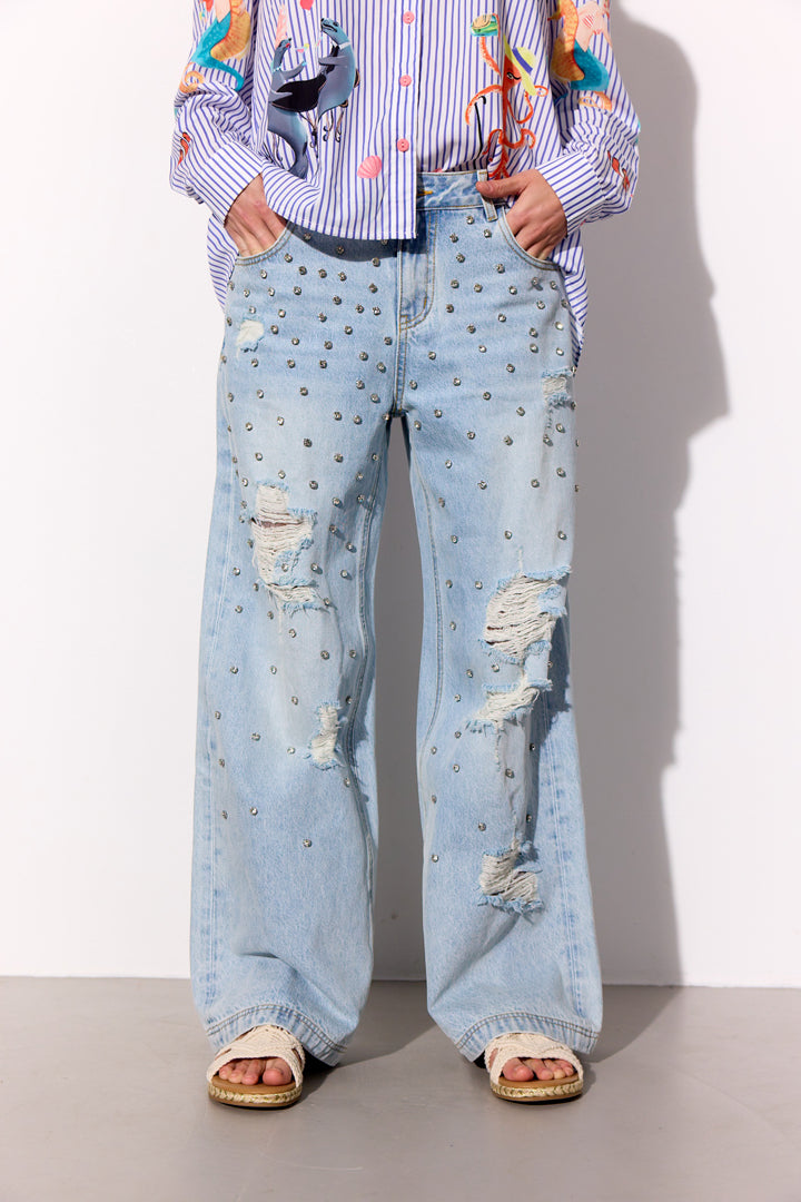 HUNKØN Priya Gem Jeans Trousers Light Denim