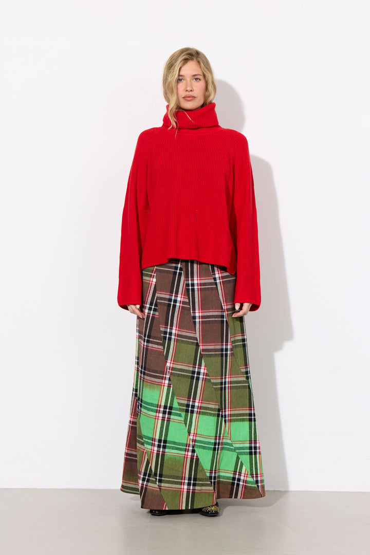 HUNKØN Ramone Long Skirt Skirts Green Tartan