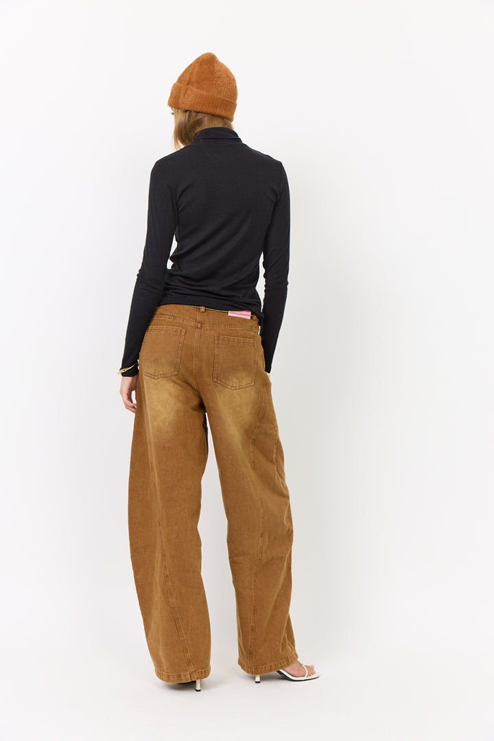 HUNKØN Renata Barrel Jeans Trousers Brown