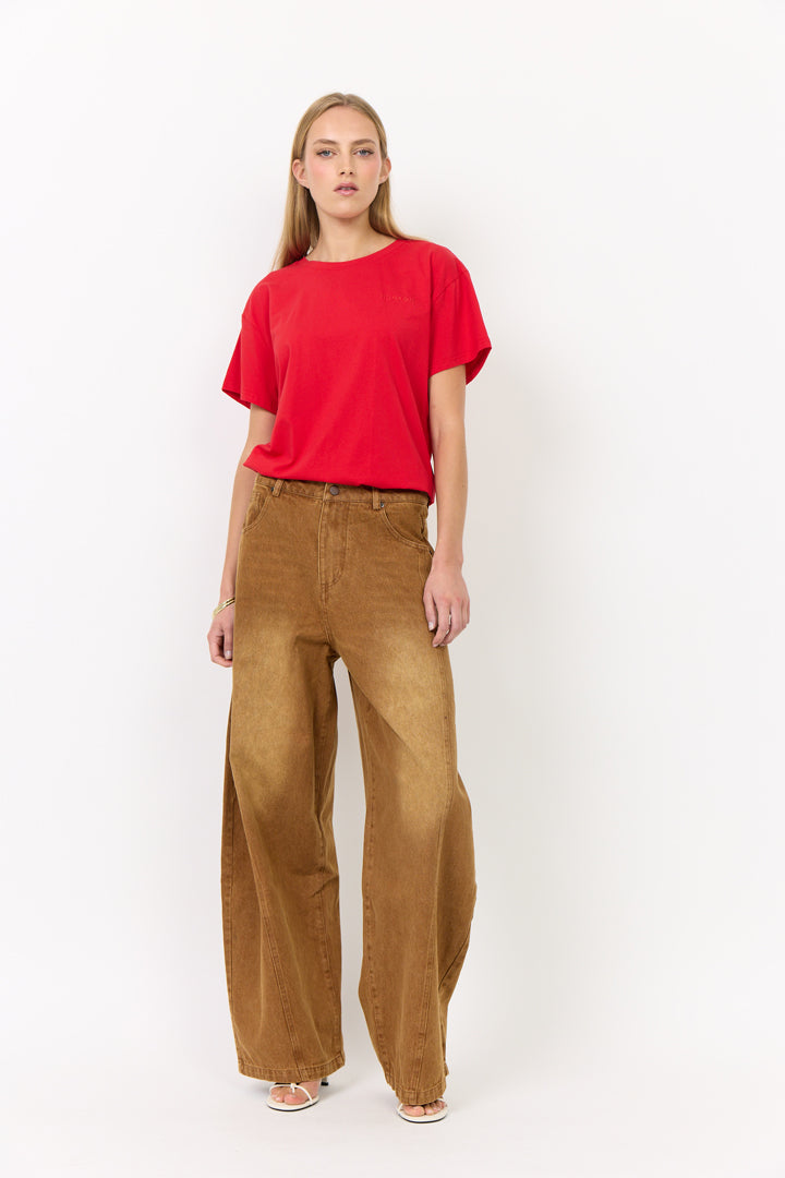 HUNKØN Renata Barrel Jeans Trousers Brown
