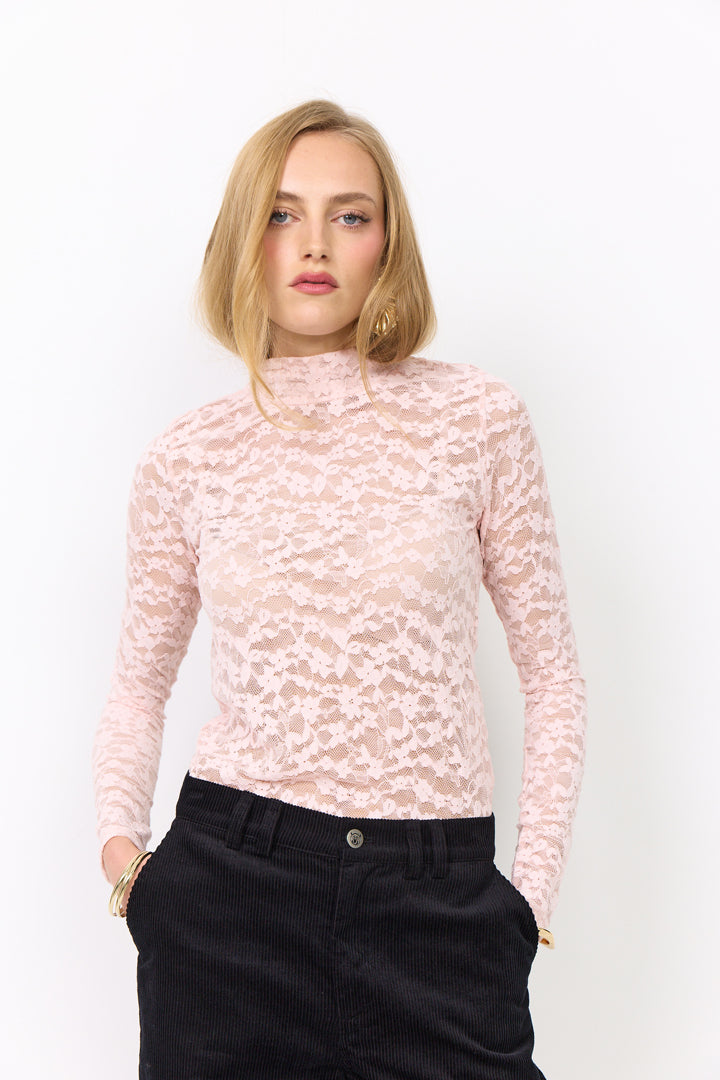HUNKØN Rita Lace Blouse Blouses Dusty Rose