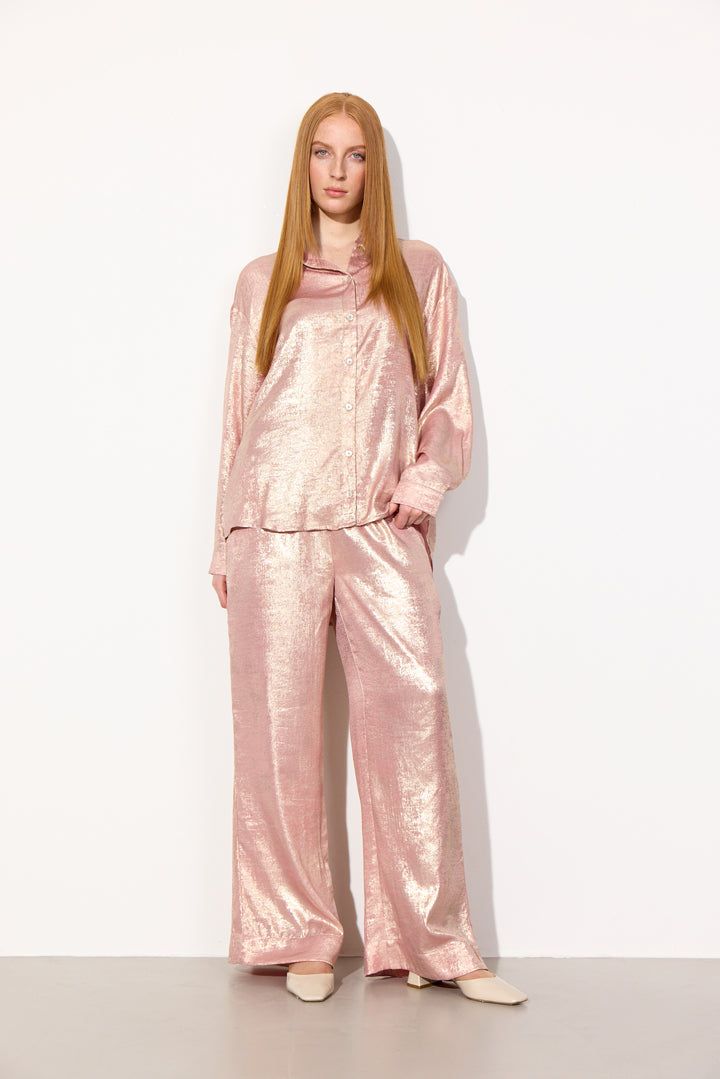 HUNKØN Robin Shirt Shirts Rose Metallic