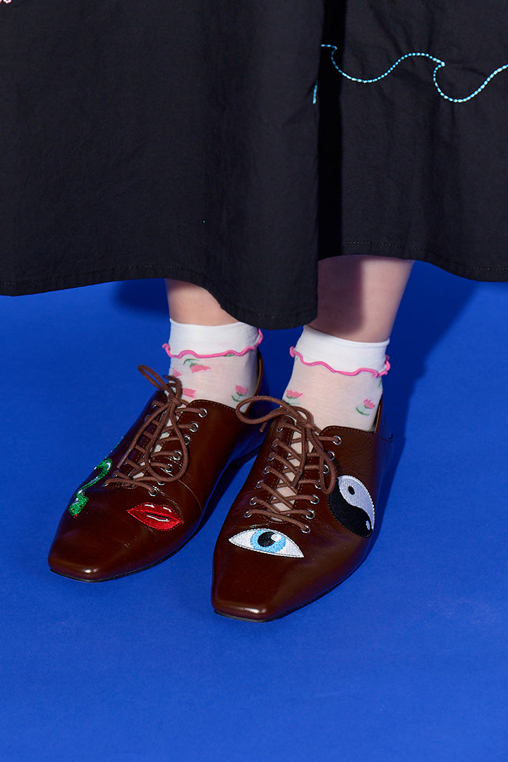 HUNKØN Senta Sheer Socks Accessories Tulips