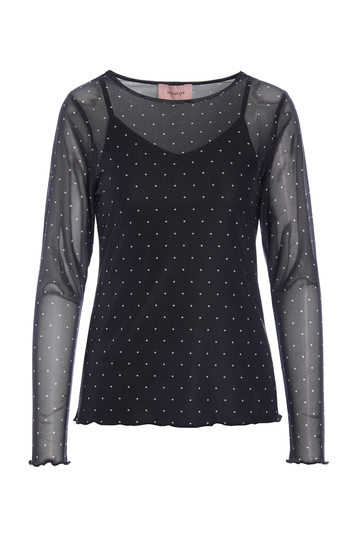 HUNKØN Tova Mesh Blouse Blouses Black