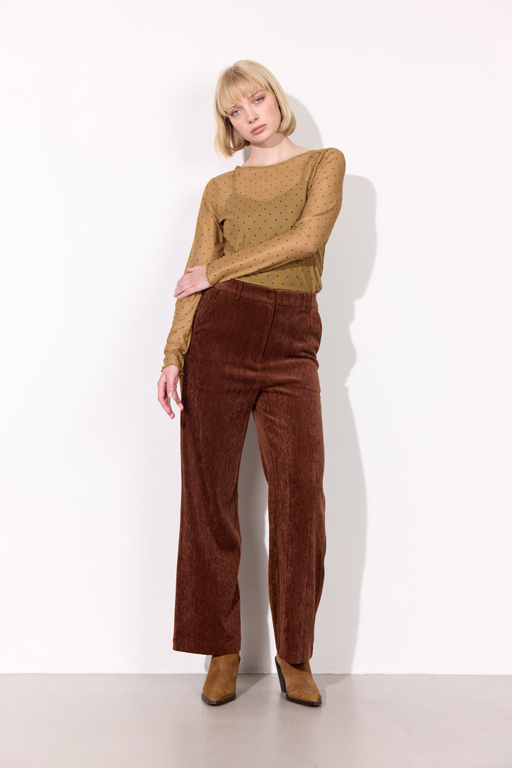 HUNKØN Tova Mesh Blouse Blouses Camel