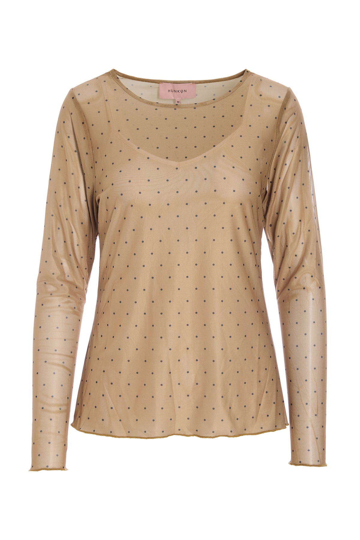 HUNKØN Tova Mesh Blouse Blouses Camel